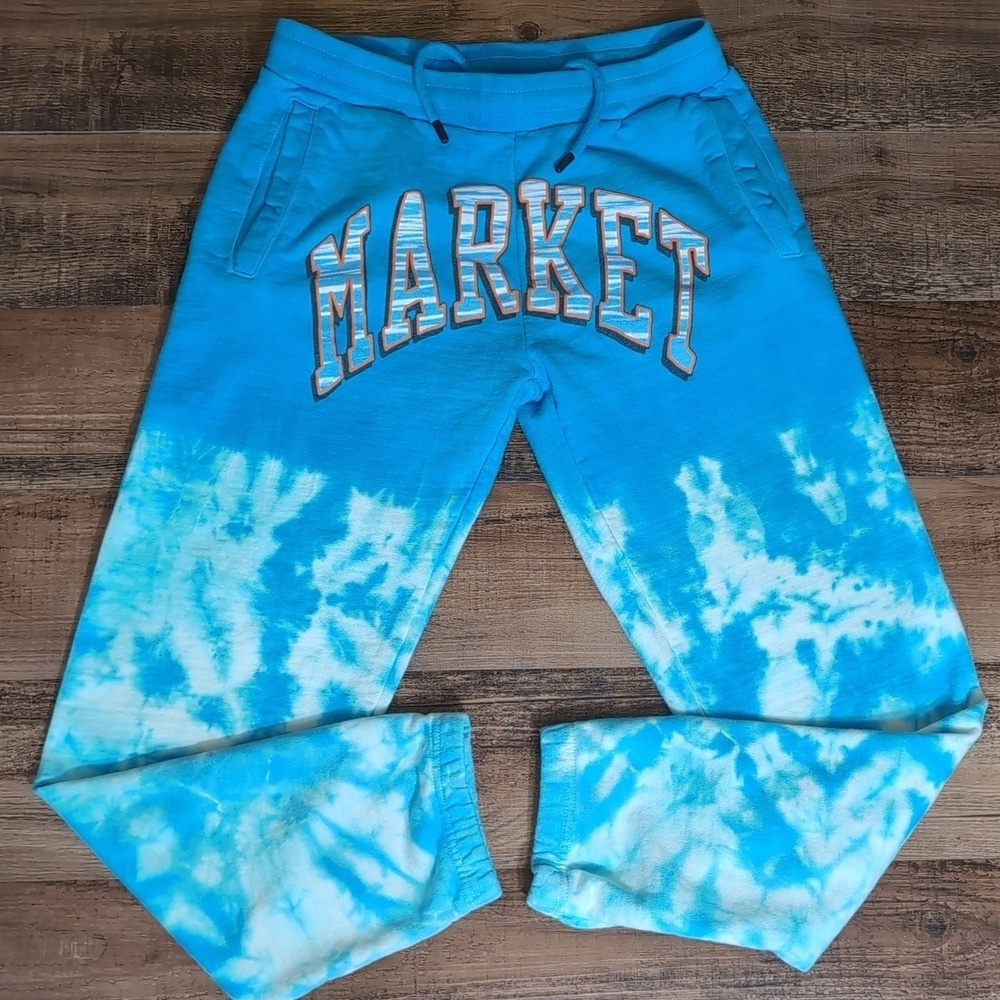 Market by Chinatown Smiley Tie-Dye Joggers Sweatpants Size Medium In Blue